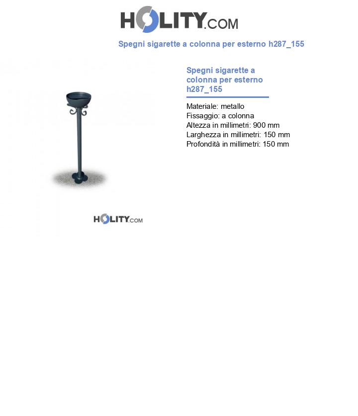 Spegni sigarette a colonna per esterno h287_155
