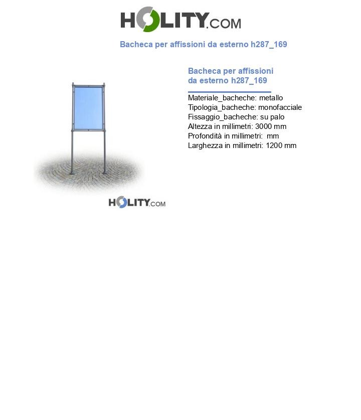 Bacheca per affissioni da esterno h287_169