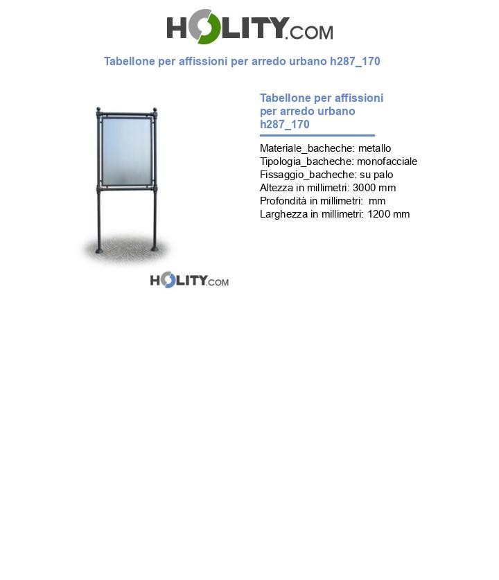 Tabellone per affissioni per arredo urbano h287_170