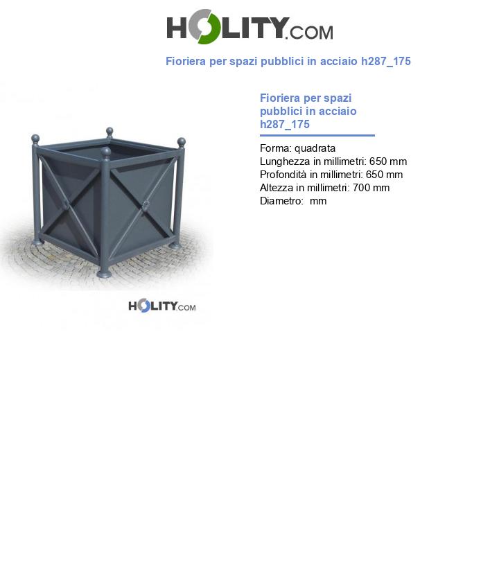 Fioriera per spazi pubblici in acciaio h287_175