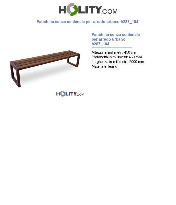 Panchina senza schienale per arredo urbano h287_184