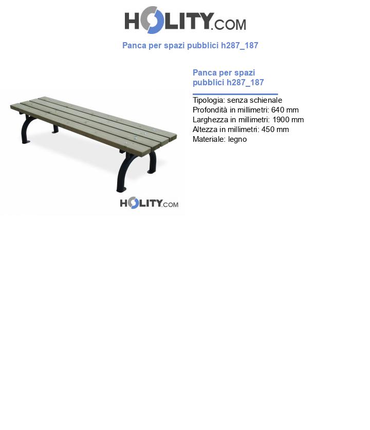Panca per spazi pubblici h287_187