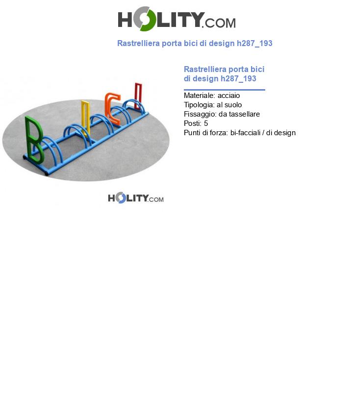 Rastrelliera porta bici di design h287_193