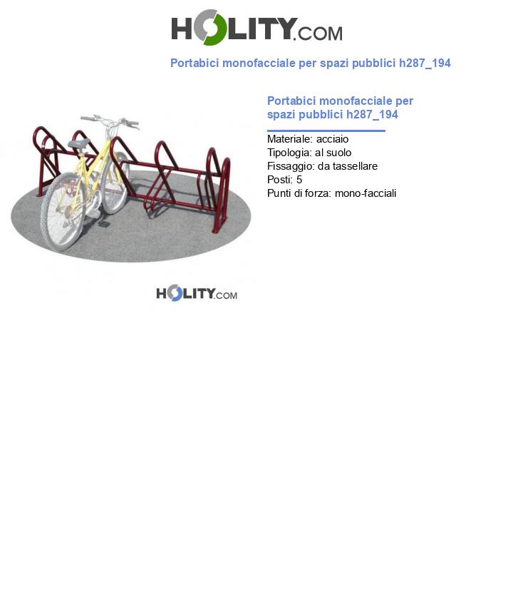 Portabici monofacciale per spazi pubblici h287_194