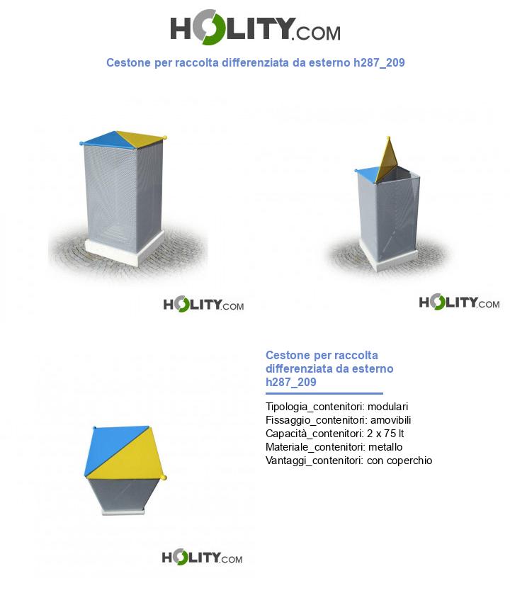 Cestone per raccolta differenziata da esterno h287_209