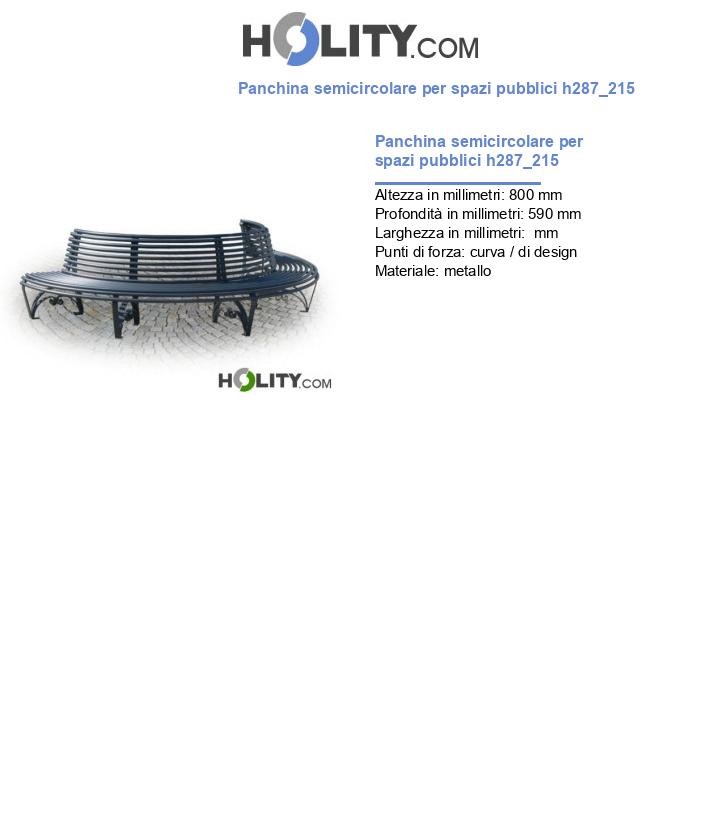 Panchina semicircolare per spazi pubblici h287_215