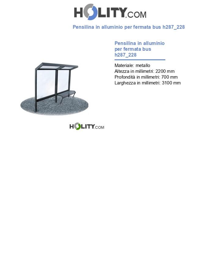 Pensilina in alluminio per fermata bus h287_228