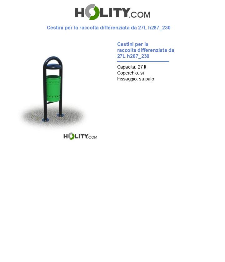 Cestini per la raccolta differenziata da 27L h287_230