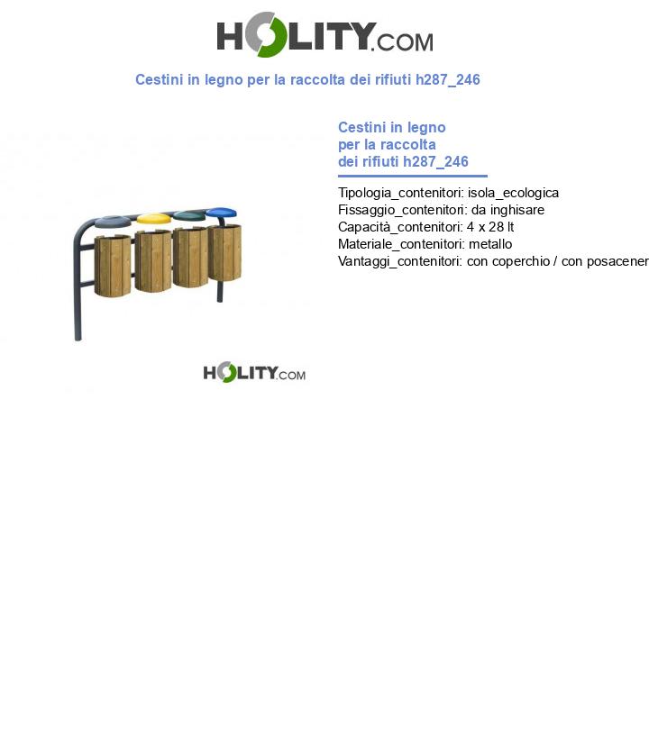 Cestini in legno per la raccolta dei rifiuti h287_246