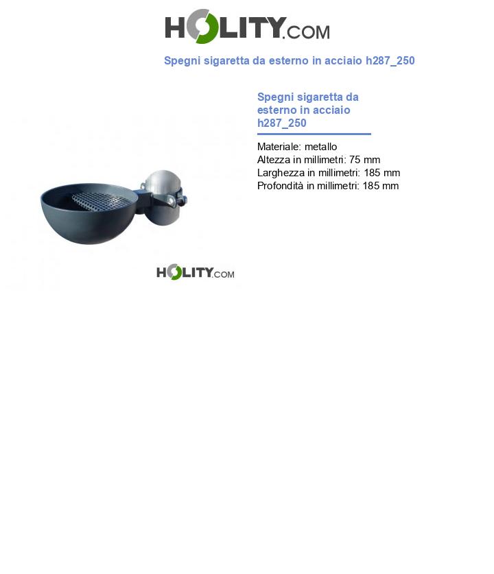 Spegni sigaretta da esterno in acciaio h287_250