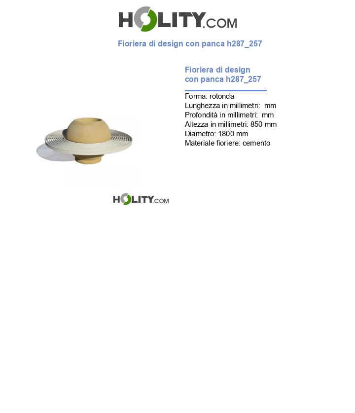 Fioriera di design con panca h287_257