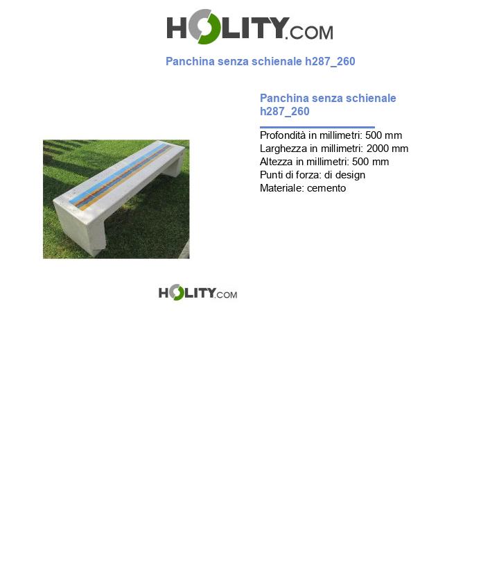 Panchina senza schienale h287_260