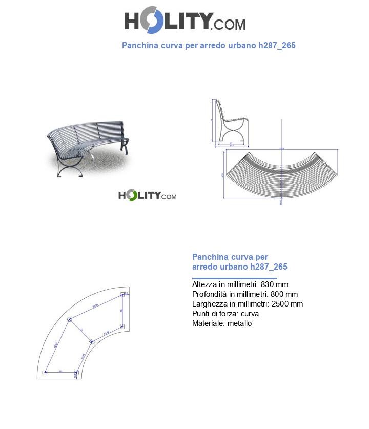 Panchina curva per arredo urbano h287_265