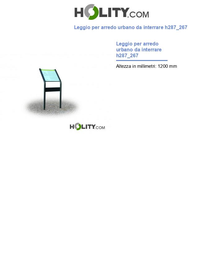 Leggio per arredo urbano da interrare h287_267
