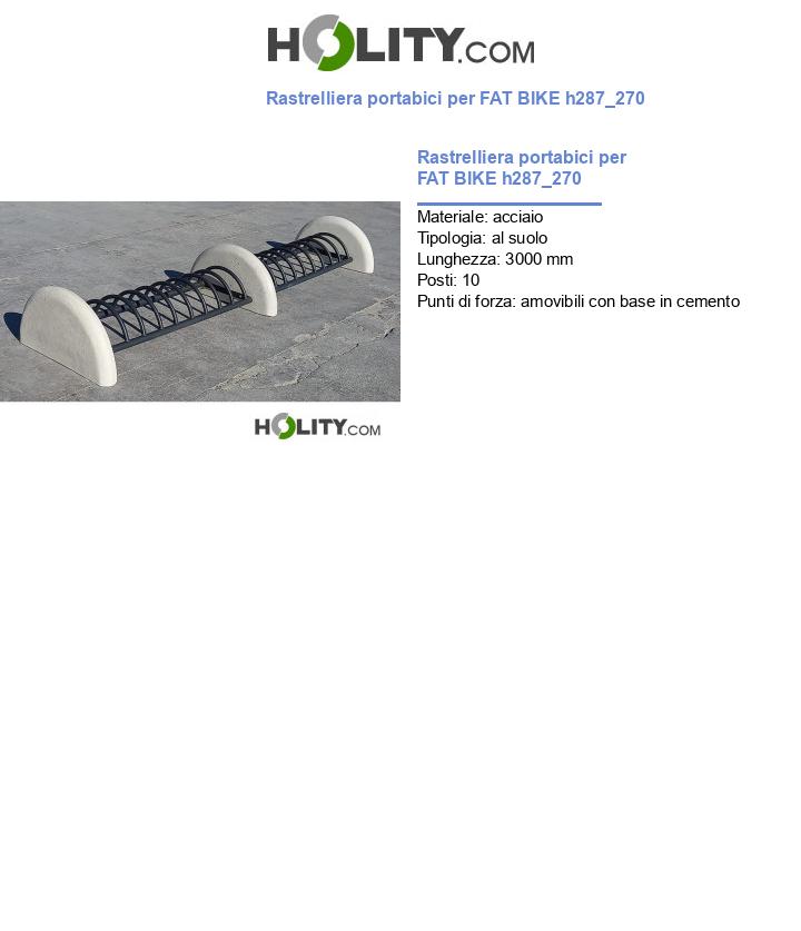 Rastrelliera portabici per FAT BIKE h287_270