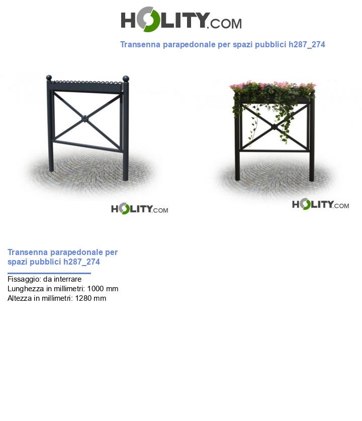 Transenna parapedonale per spazi pubblici h287_274