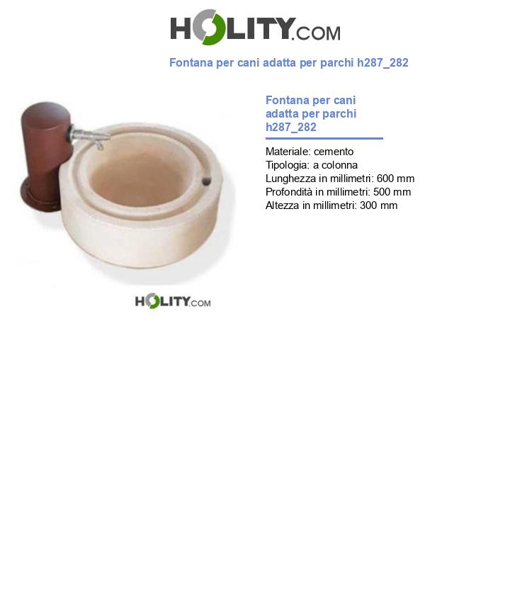 Fontana per cani adatta per parchi h287_282