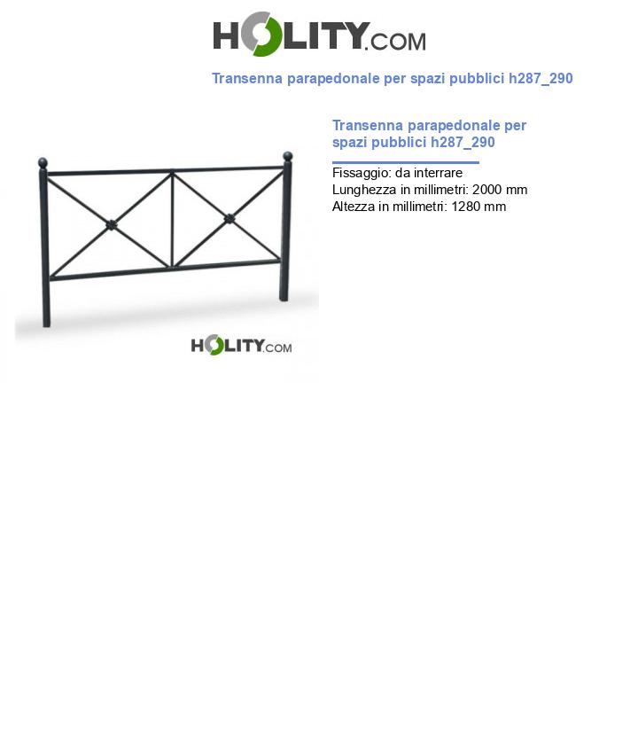 Transenna parapedonale per spazi pubblici h287_290