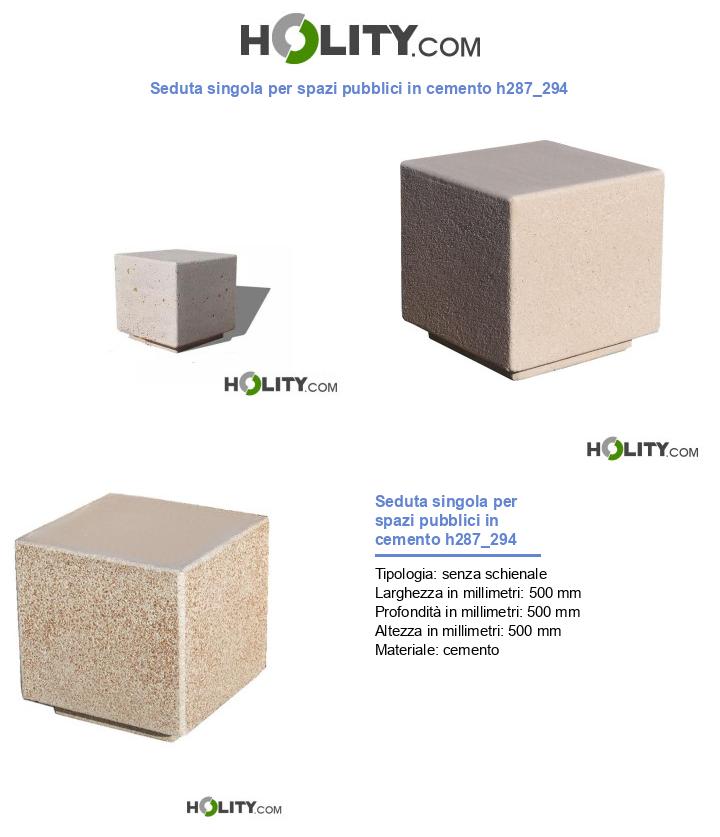 Seduta singola per spazi pubblici in cemento h287_294