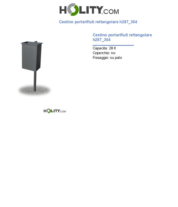 Cestino portarifiuti rettangolare h287_304