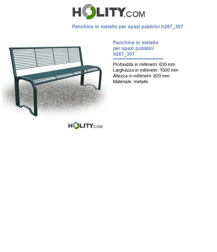 Panchina in metallo per spazi pubblici h287_307