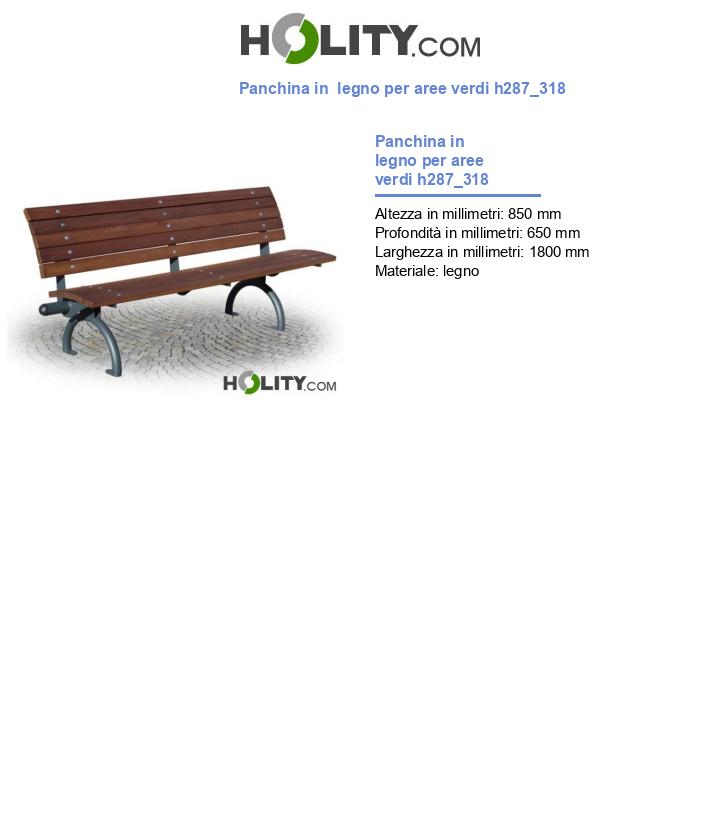 Panchina in legno per aree verdi h287_318