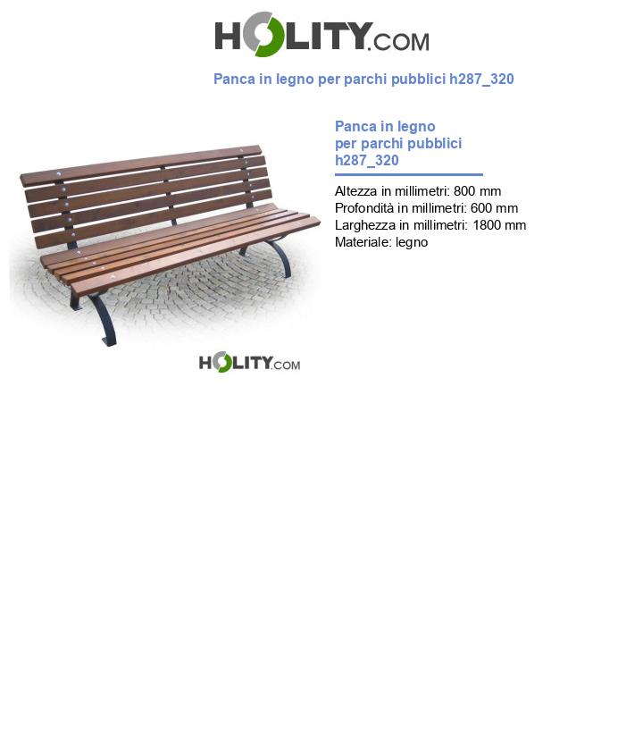 Panca in legno per parchi pubblici h287_320