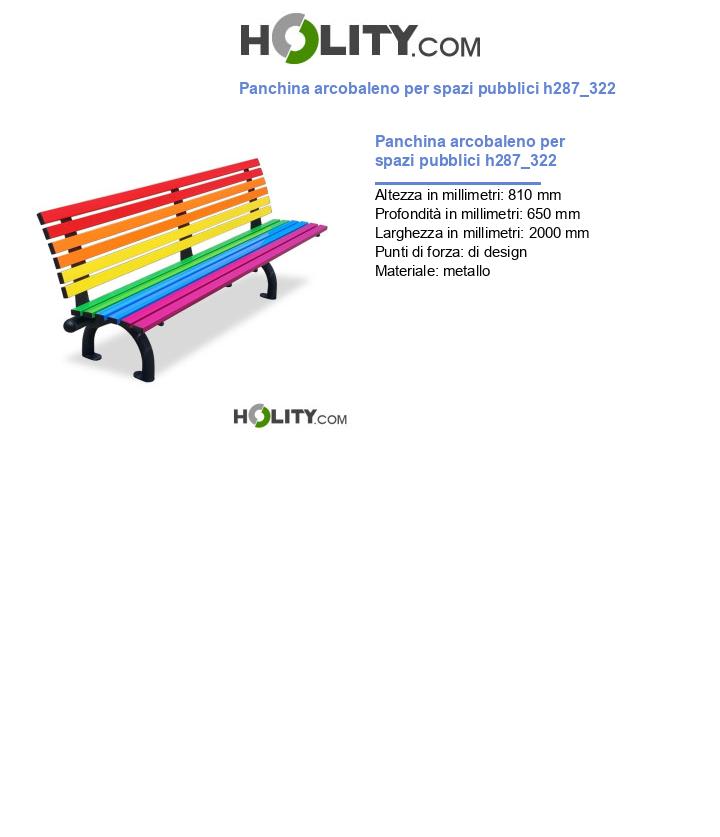 Panchina arcobaleno per spazi pubblici h287_322