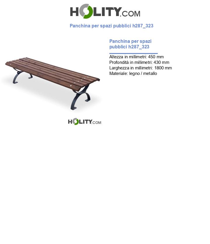 Panchina per spazi pubblici h287_323