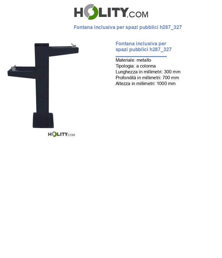 Fontana inclusiva per spazi pubblici h287_327