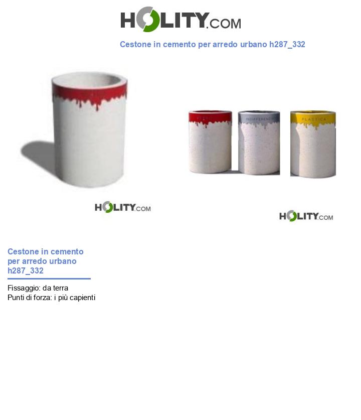 Cestone in cemento per arredo urbano h287_332
