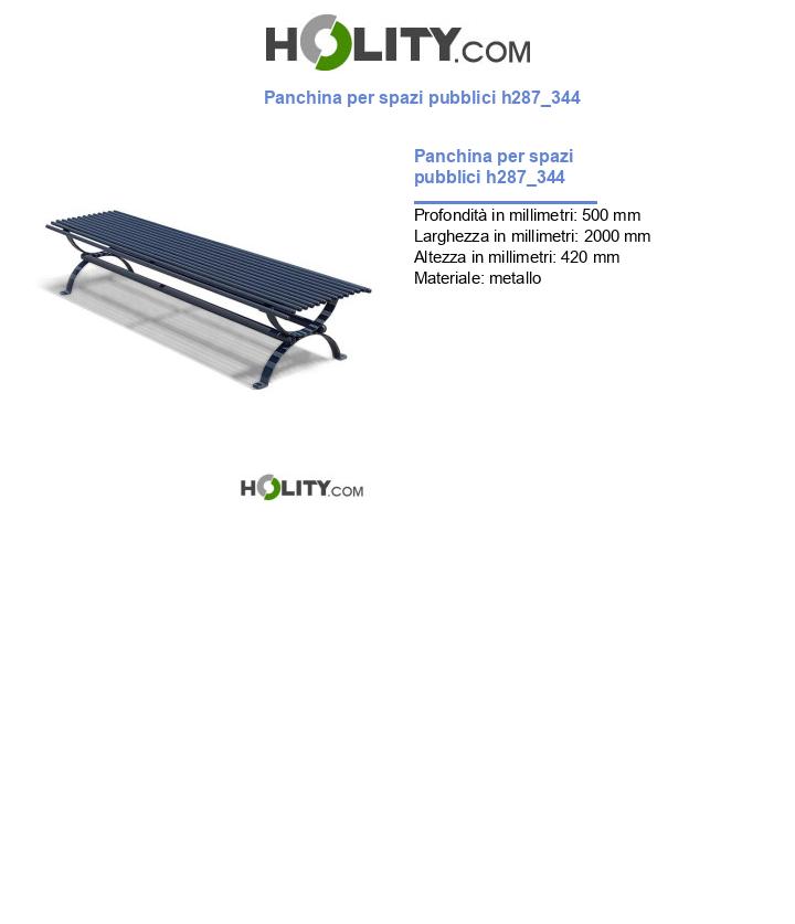 Panchina per spazi pubblici h287_344