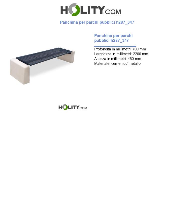 Panchina per parchi pubblici h287_347