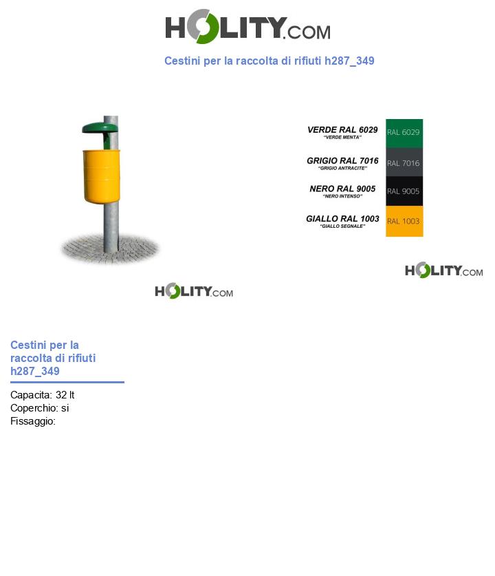 Cestini per la raccolta di rifiuti h287_349