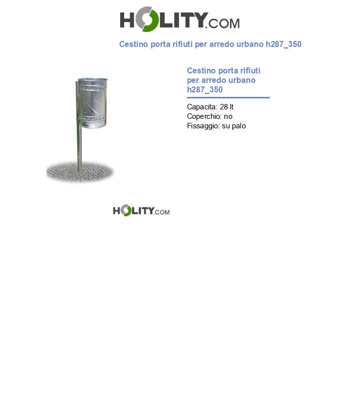 Cestino porta rifiuti per arredo urbano h287_350