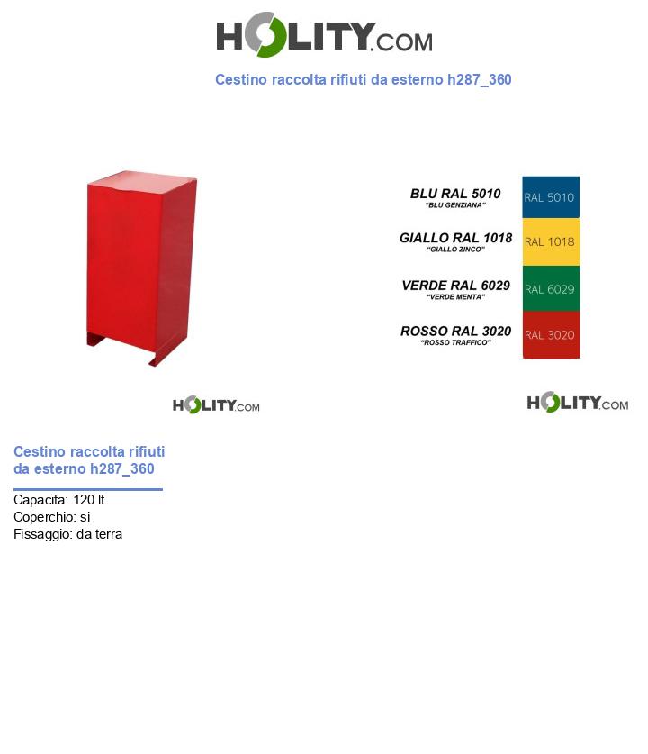 Cestino raccolta rifiuti da esterno h287_360