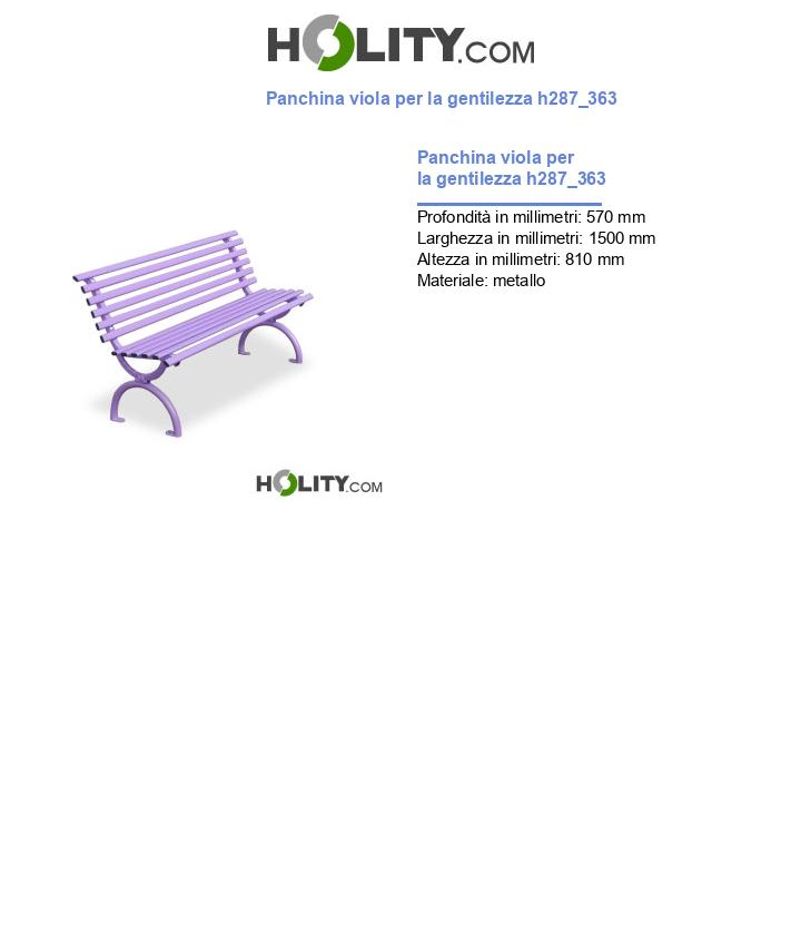 Panchina viola per la gentilezza h287_363