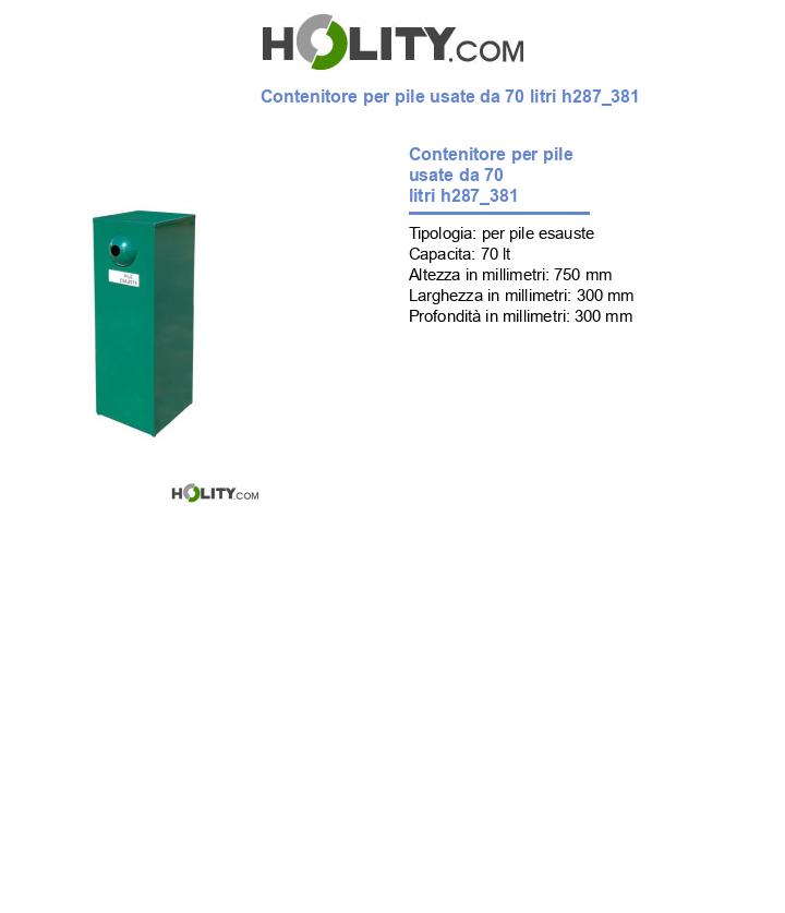 Contenitore per pile usate da 70 litri h287_381