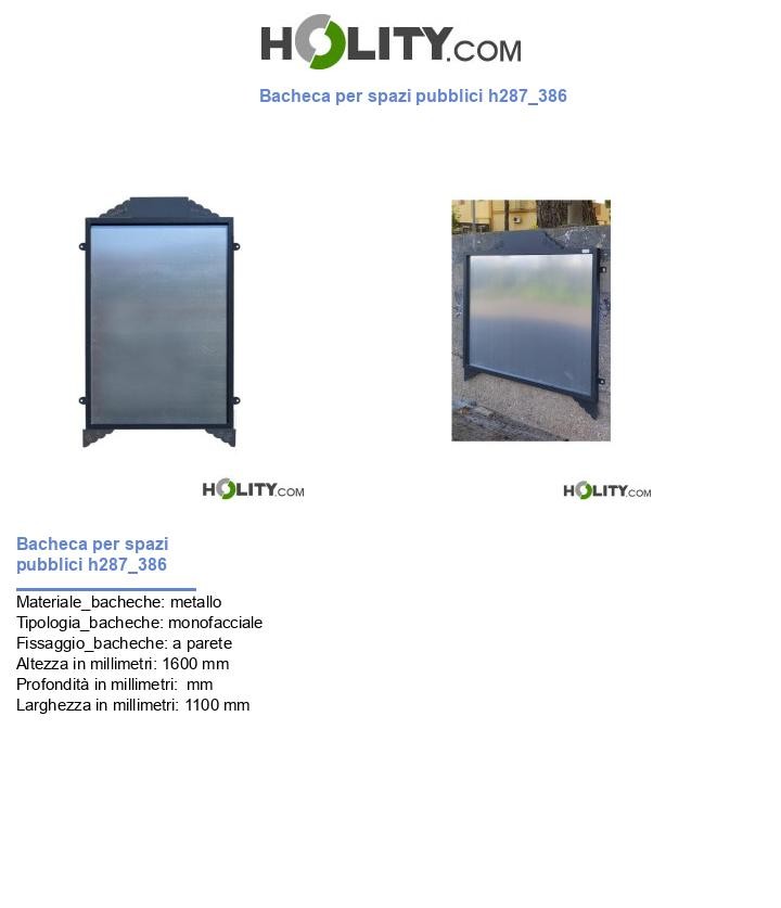 Bacheca per spazi pubblici h287_386