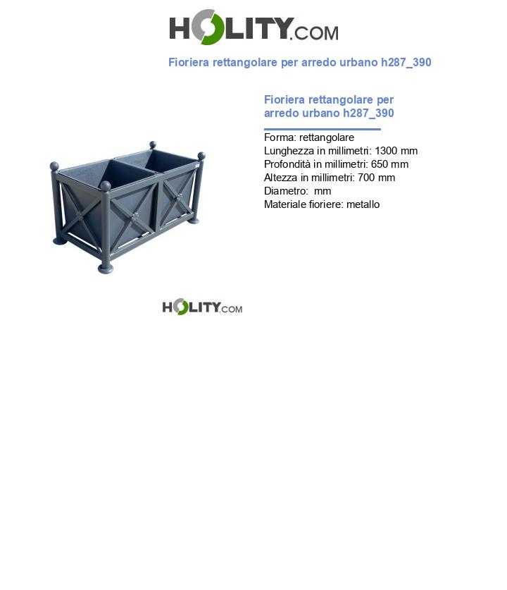 Fioriera rettangolare per arredo urbano h287_390
