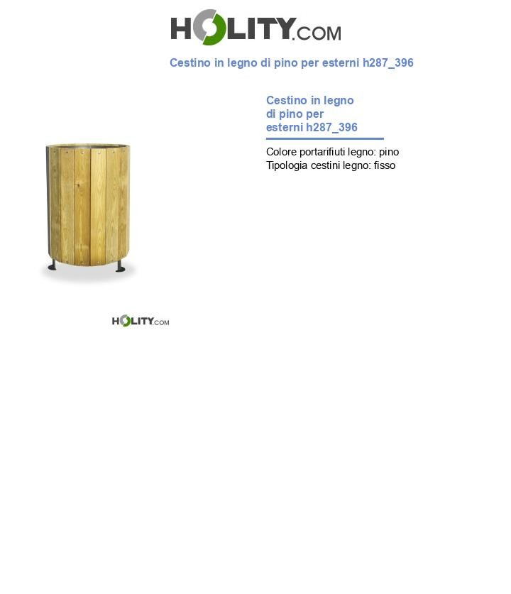 Cestino in legno di pino per esterni h287_396