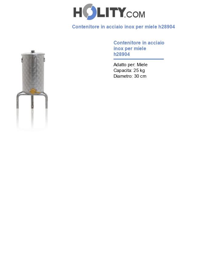 Contenitore in acciaio inox per miele h28904