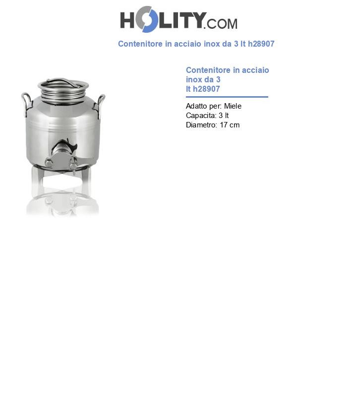 Contenitore in acciaio inox da 3 lt h28907