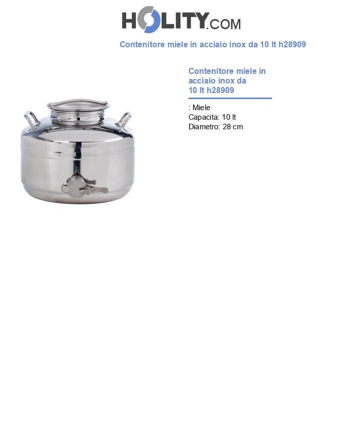 Contenitore miele in acciaio inox da 10 lt h28909