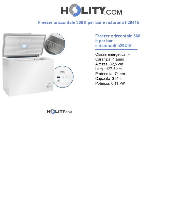 Freezer orizzontale 354 lt per bar e ristoranti h29415