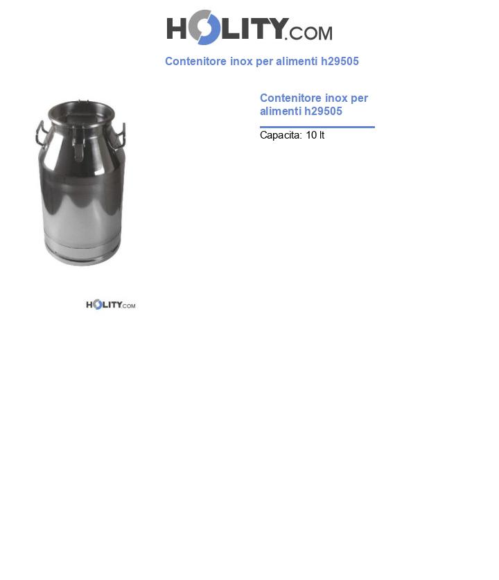 Contenitore inox per alimenti h29505