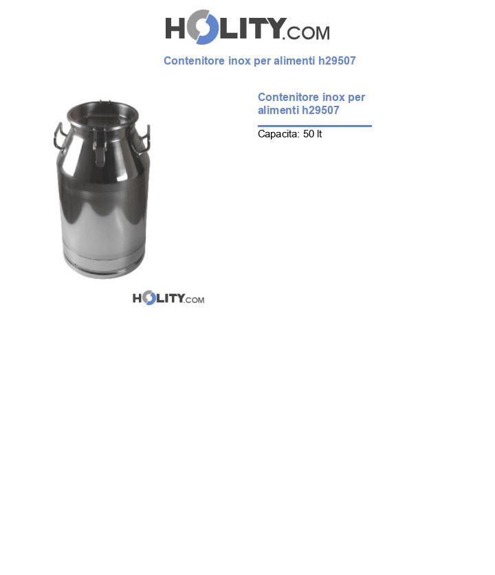 Contenitore inox per alimenti h29507