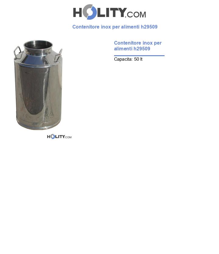 Contenitore inox per alimenti h29509
