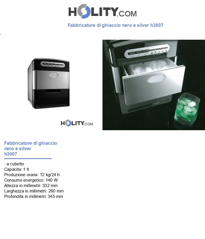 Fabbricatore di ghiaccio nero e silver h3007