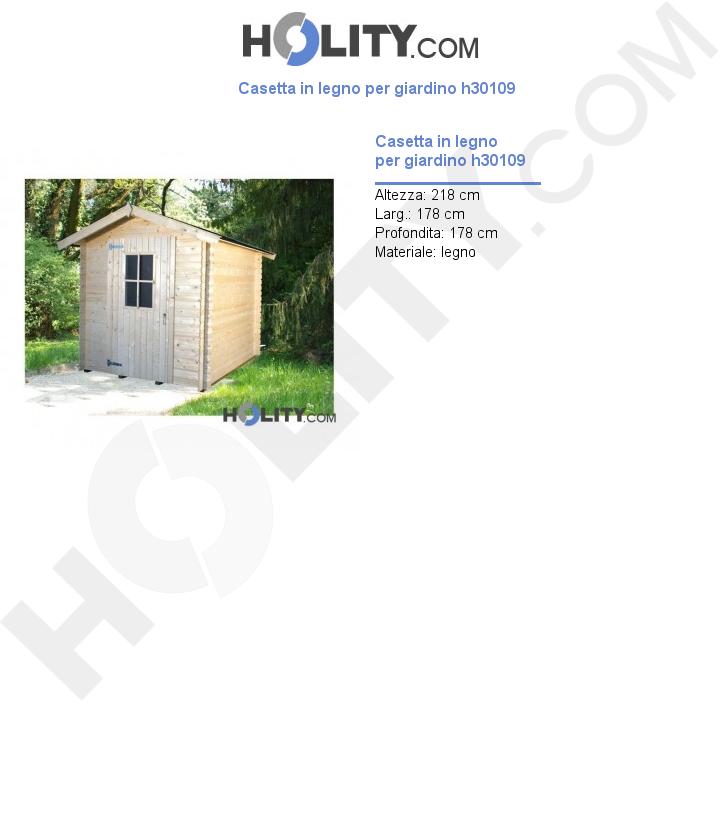 Casetta in legno per giardino h30109